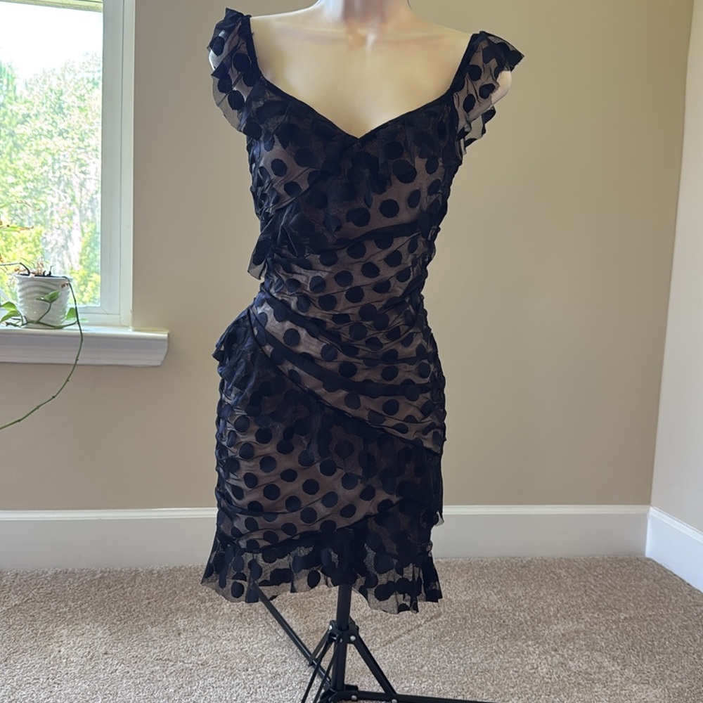 Forever 21 Black stretchy lace bodycon Ruched Mini Dress, super sexy
